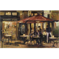 Bistrot A Vins Warm Crop -Paper Art-38"x26"