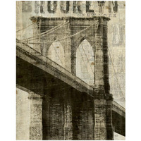 Vintage New York Brooklyn Bridge -Paper Art-18"x22"