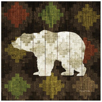 Southwest Lodge Bear -Paper Art-26"x26"