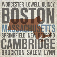 Massachusetts -Paper Art-38"x38"