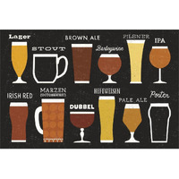 Craft Beer List -Paper Art-38"x26"