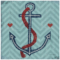 Nautical Love Anchor -Paper Art-26"x26"