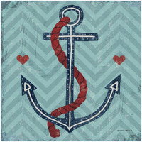 Nautical Love Anchor -Paper Art-32&quotx32"