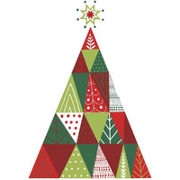 Geometric Holiday Trees I -Paper Art-26"x26"