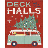 Holiday on Wheels Red IV -Paper Art-18"x22"