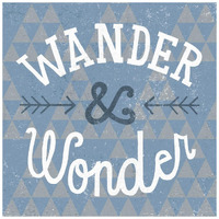 Mod Triangles Wander and Wonder Blue -Paper Art-20"x20"