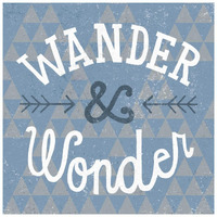 Mod Triangles Wander and Wonder Blue -Paper Art-26"x26"