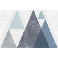 Mod Triangles I Blue -Paper Art-26"x18"