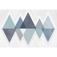 Mod Triangles II Blue -Paper Art-50&quotx34"