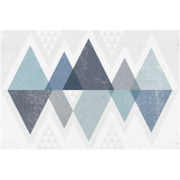 Mod Triangles II Blue -Paper Art-62"x42"