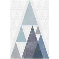 Mod Triangles III Blue -Paper Art-14"x20"