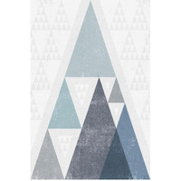 Mod Triangles III Blue -Paper Art-34"x50"