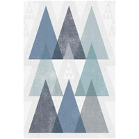 Mod Triangles IV Blue -Paper Art-18"x26"