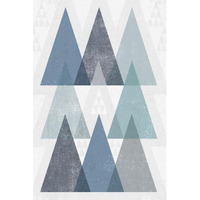 Mod Triangles IV Blue -Paper Art-26"x38"