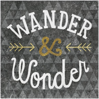 Mod Triangles Wander and Wonder Gold -Paper Art-26"x26"