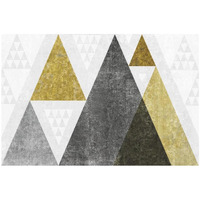 Mod Triangles I Gold -Paper Art-20"x14"