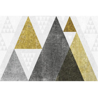 Mod Triangles I Gold -Paper Art-38"x26"