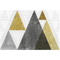 Mod Triangles I Gold -Paper Art-50"x34"