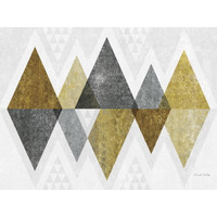 Mod Triangles II Gold -Paper Art-50"x38"