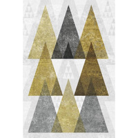 Mod Triangles IV Gold -Paper Art-34"x50"