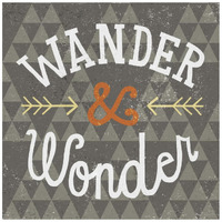 Mod Triangles Wander and Wonder Retro -Paper Art-20"x20"