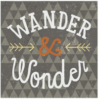 Mod Triangles Wander and Wonder Retro -Paper Art-42"x42"