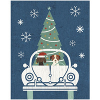 Holiday on Wheels XIII Navy -Paper Art-18"x22"