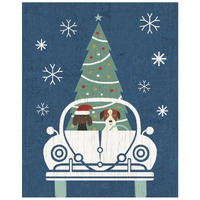 Holiday on Wheels XIII Navy -Paper Art-22"x26"