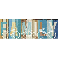 Beachscape Bicycle Family -Paper Art-38"x14"