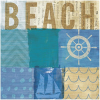 Beachscape Collage IV -Paper Art-32"x32"