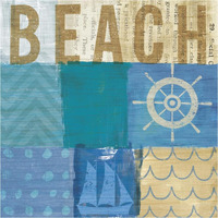 Beachscape Collage IV -Paper Art-38&quotx38"