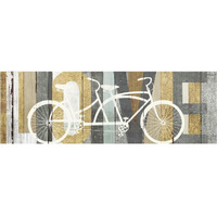 Beachscape Tandem Bicycle Love Gold Neutral -Paper Art-74"x26"