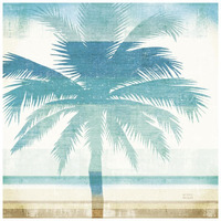 Beachscape Palms II -Paper Art-26"x26"