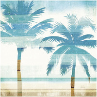 Beachscape Palms III -Paper Art-32"x32"