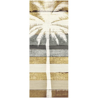 Beachscape Palms IV Gold Neutral -Paper Art-14"x32"