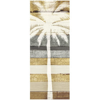 Beachscape Palms IV Gold Neutral -Paper Art-22"x52"