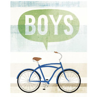 Beach Cruiser Boys II -Paper Art-22"x26"