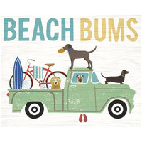 Beach Bums Truck I -Paper Art-26"x22"