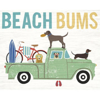 Beach Bums Truck I -Paper Art-30"x24"