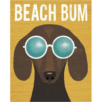 Beach Bums Dachshund I Bum -Paper Art-30"x37"