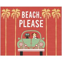 Beach Bums Beetle I -Paper Art-22"x18"