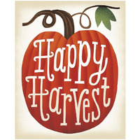 Harvest Time Happy Harvest Pumpkins -Paper Art-18"x22"