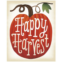 Harvest Time Happy Harvest Pumpkins -Paper Art-22"x26"