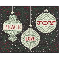 Jolly Holiday Ornaments Peace Love Joy -Paper Art-26"x22"