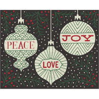 Jolly Holiday Ornaments Peace Love Joy -Paper Art-37"x30"