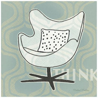 Retro Chair II Think -Paper Art-20"x20"