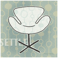 Retro Chair IV Settle -Paper Art-20"x20"