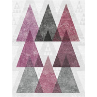 Mod Triangles IV Soft Pink -Paper Art-14"x18"