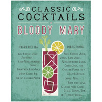 Classic Cocktail Bloody Mary -Paper Art-18"x22"