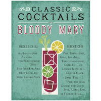 Classic Cocktail Bloody Mary -Paper Art-24"x30"